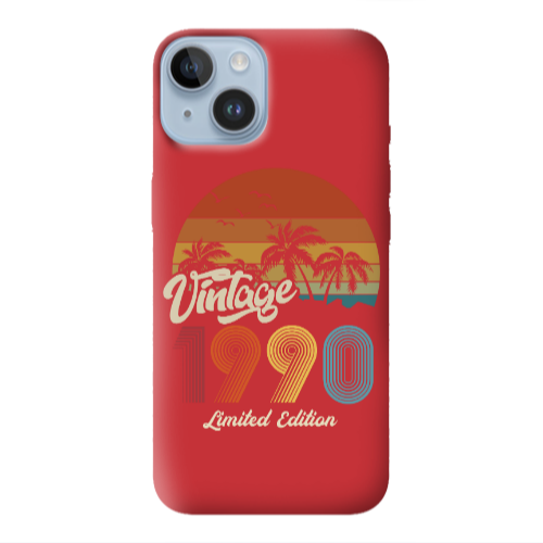 Apple iPhone 14 Plus Vintage Red Colored Silicone TPU Θήκη