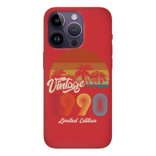 Apple iPhone 14 Pro  Vintage Red Colored Silicone TPU Θήκη