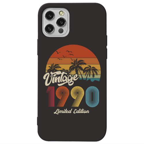 Apple iPhone 12 Pro Vintage Black Colored Silicone TPU Θήκη