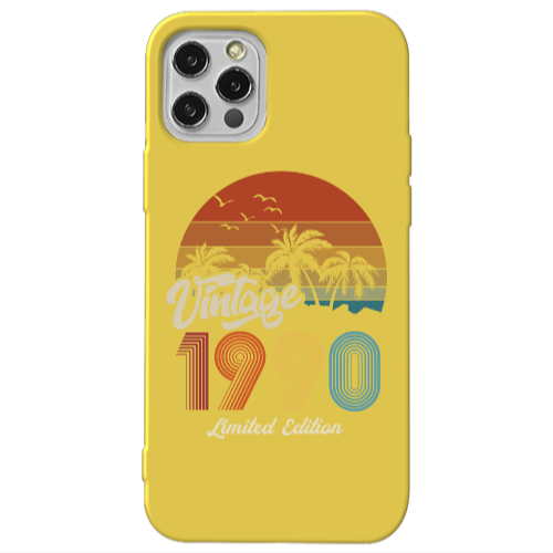 Apple iPhone 12 Pro Vintage Yellow Colored Silicone TPU Θήκη