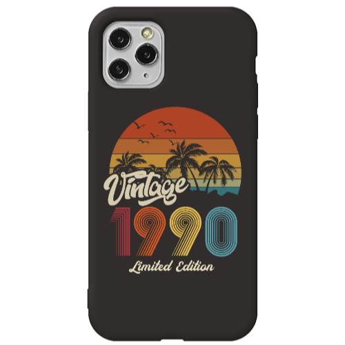 Apple iPhone 11 Pro Max Vintage Black Colored Silicone TPU Θήκη