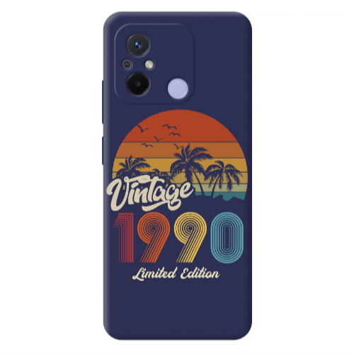 Xiaomi Redmi 12C Vintage Dark blue Colored Silicone TPU Θήκη