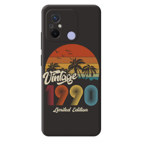Xiaomi Redmi 12C Vintage Black Colored Silicone TPU Θήκη