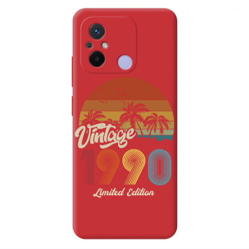 Xiaomi Redmi 12C Vintage Red Colored Silicone TPU Θήκη
