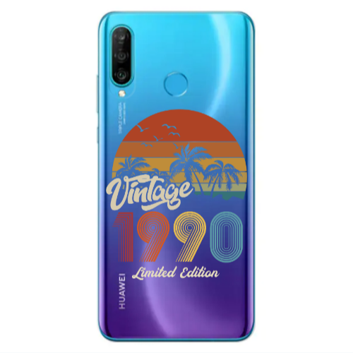 Huawei P30 Lite Vintage Transparent Silicone TPU Θήκη