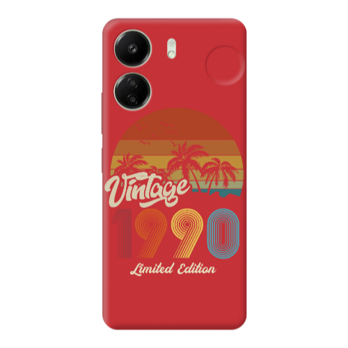Xiaomi Redmi 13C Vintage Red Colored Silicone TPU Θήκη