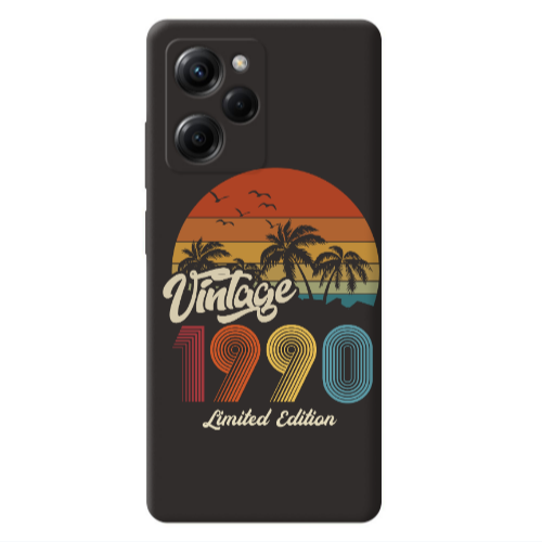 Xiaomi Poco X5 Pro Vintage Black Colored Silicone TPU Θήκη