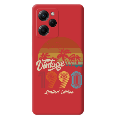 Xiaomi Poco X5 Pro Vintage Red Colored Silicone TPU Θήκη