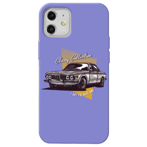 Apple iPhone 12 Classy Collection Purple Colored Silicone TPU Θήκη