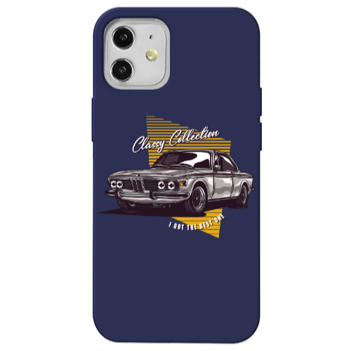Apple iPhone 12 Classy Collection Dark blue Colored Silicone TPU Θήκη