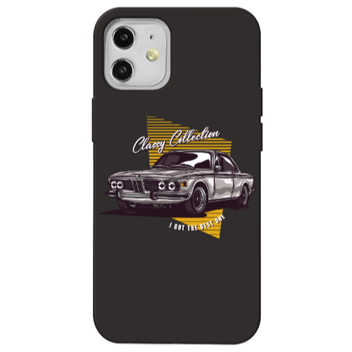 Apple iPhone 12 Classy Collection Black Colored Silicone TPU Θήκη