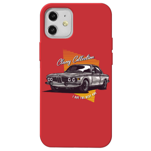 Apple iPhone 12 Classy Collection Red Colored Silicone TPU Θήκη