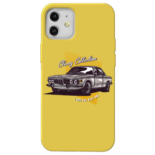 Apple iPhone 12 Classy Collection Yellow Colored Silicone TPU Θήκη