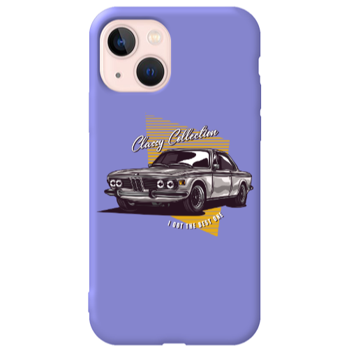 Apple iPhone 13 Classy Collection Purple Colored Silicone TPU Θήκη