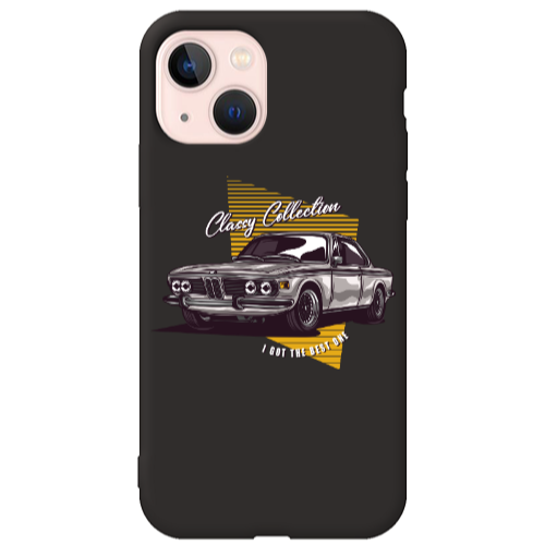 Apple iPhone 13 Classy Collection Black Colored Silicone TPU Θήκη