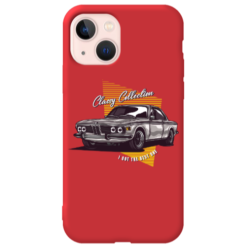 Apple iPhone 13 Classy Collection Red Colored Silicone TPU Θήκη