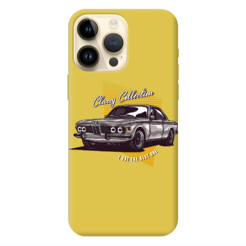 Apple iPhone 13 Pro Max Classy Collection Yellow Colored Silicone TPU Θήκη