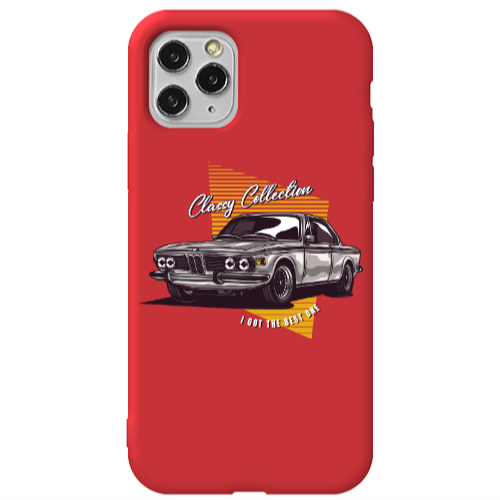 Apple iPhone 11 Pro Max Classy Collection Red Colored Silicone TPU Θήκη