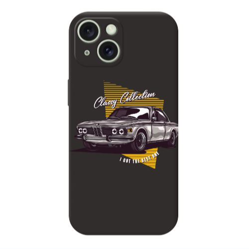 Apple iPhone 15 Classy Collection Black Colored Silicone TPU Θήκη