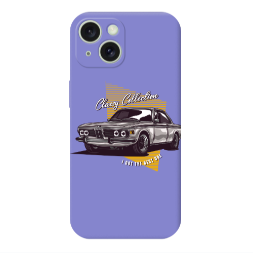 Apple iPhone 15 Plus Classy Collection Purple Colored Silicone TPU Θήκη
