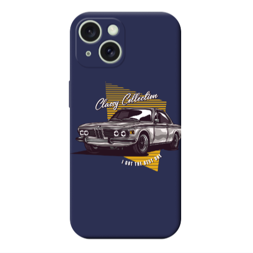 Apple iPhone 15 Plus Classy Collection Dark blue Colored Silicone TPU Θήκη