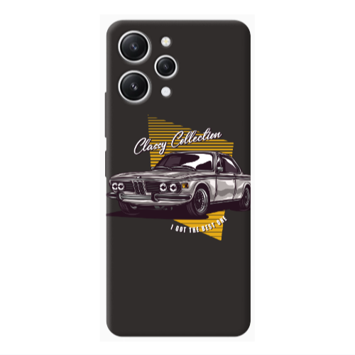 Xiaomi Redmi 12 Classy Collection Black Colored Silicone TPU Θήκη