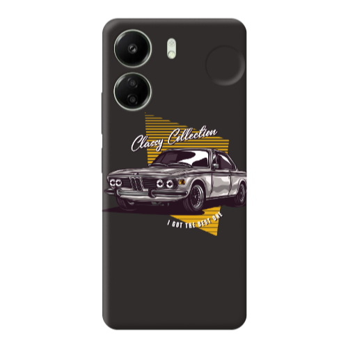 Xiaomi Redmi 13C Classy Collection Black Colored Silicone TPU Θήκη