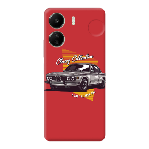 Xiaomi Redmi 13C Classy Collection Red Colored Silicone TPU Θήκη