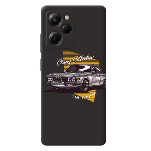 Xiaomi Poco X5 Pro Classy Collection Black Colored Silicone TPU Θήκη