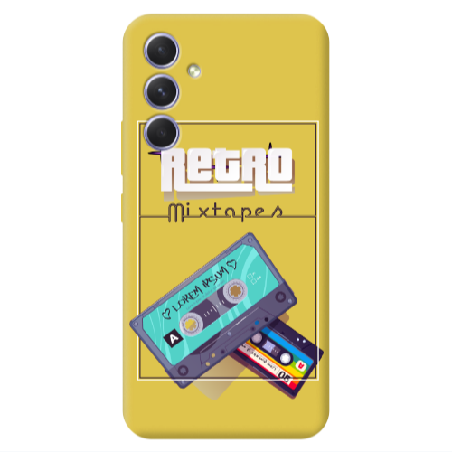 Samsung A36 Mixtapes Yellow Colored Silicone TPU Θήκη