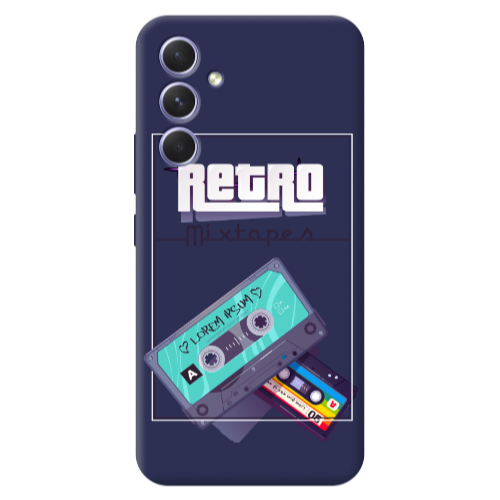 Samsung A56 Mixtapes Dark blue Colored Silicone TPU Θήκη