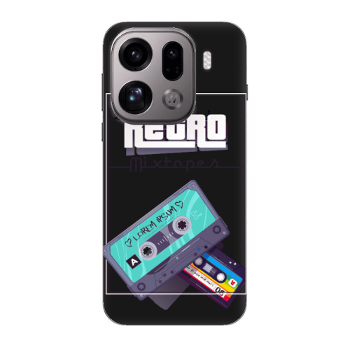 Oppo Find X9 Pro Mixtapes Black Colored Silicone TPU Θήκη