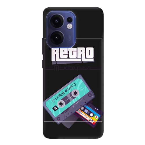Oppo Reno 13 F Mixtapes Black Colored Silicone TPU Θήκη
