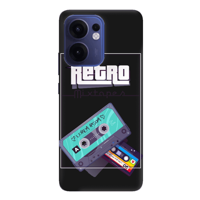 Oppo Reno 13 F Mixtapes Black Colored Silicone TPU Θήκη