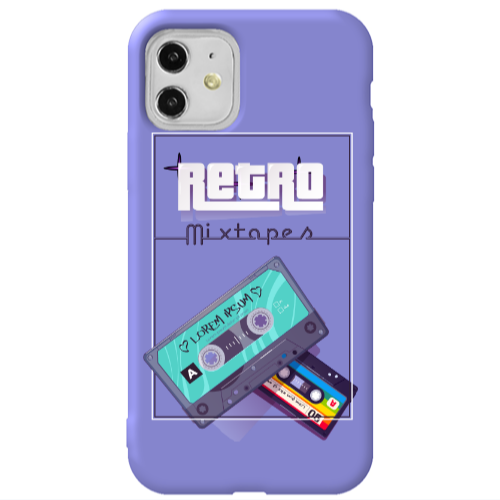 Apple iPhone 11  Mixtapes Purple Colored Silicone TPU Θήκη