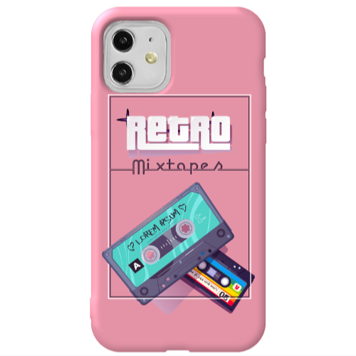 Apple iPhone 11  Mixtapes Pink Colored Silicone TPU Θήκη