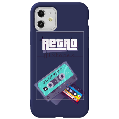 Apple iPhone 11  Mixtapes Dark blue Colored Silicone TPU Θήκη