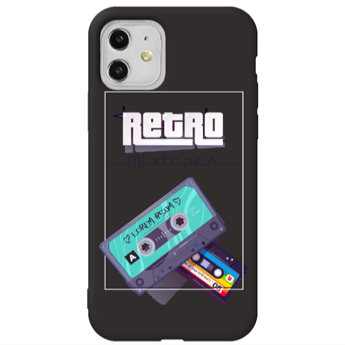 Apple iPhone 11  Mixtapes Black Colored Silicone TPU Θήκη