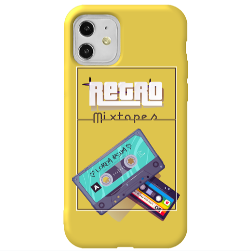 Apple iPhone 11  Mixtapes Yellow Colored Silicone TPU Θήκη