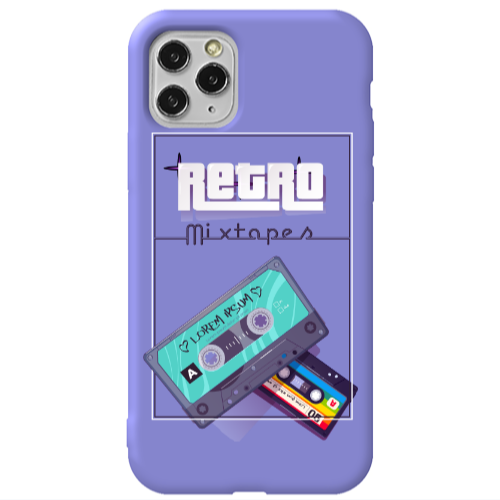 Apple iPhone 11 Pro Mixtapes Purple Colored Silicone TPU Θήκη