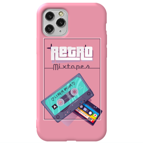 Apple iPhone 11 Pro Mixtapes Pink Colored Silicone TPU Θήκη