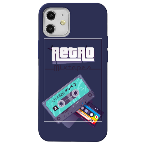 Apple iPhone 12 Mixtapes Dark blue Colored Silicone TPU Θήκη