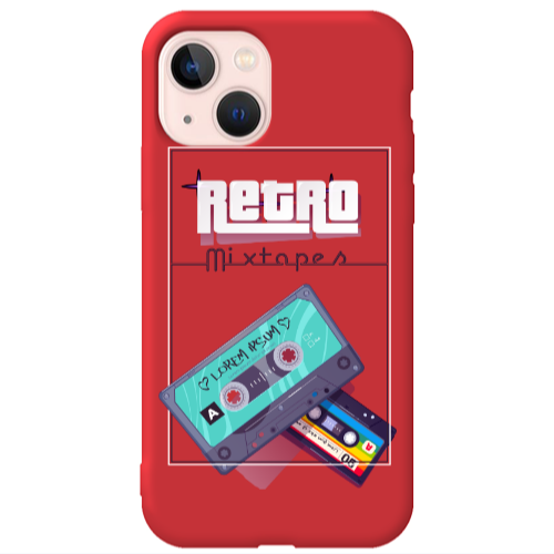 Apple iPhone 13 Mixtapes Red Colored Silicone TPU Θήκη