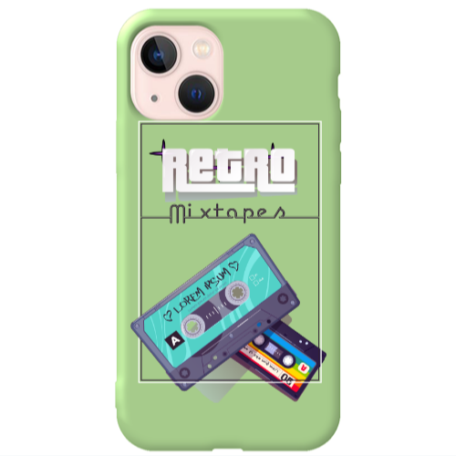 Apple iPhone 13 Mixtapes Light Green Colored Silicone TPU Θήκη
