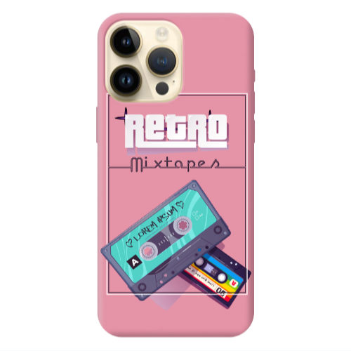 Apple iPhone 13 Pro Max Mixtapes Pink Colored Silicone TPU Θήκη