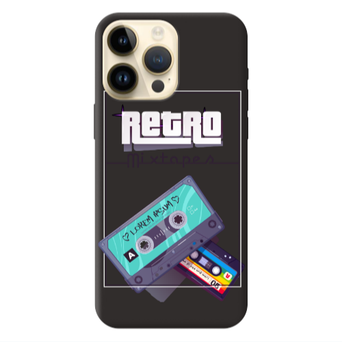 Apple iPhone 13 Pro Max Mixtapes Black Colored Silicone TPU Θήκη