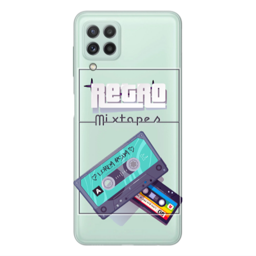 Samsung A22 4G Mixtapes Transparent Silicone TPU Θήκη