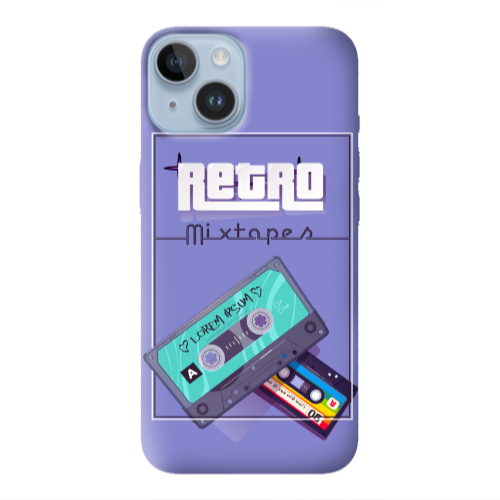 Apple iPhone 14 Plus Mixtapes Purple Colored Silicone TPU Θήκη