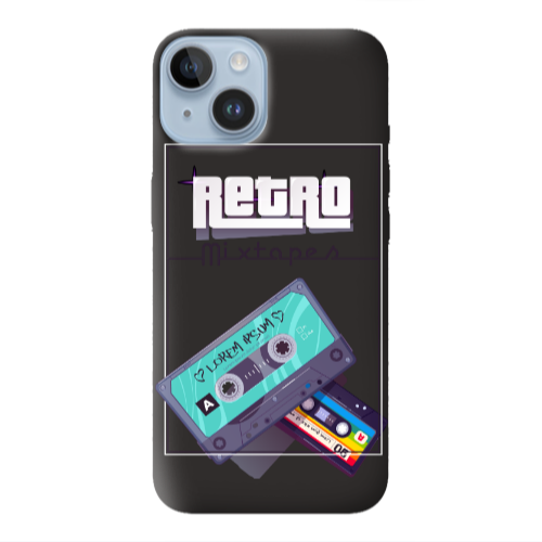 Apple iPhone 14 Plus Mixtapes Black Colored Silicone TPU Θήκη