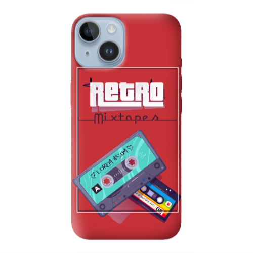 Apple iPhone 14 Plus Mixtapes Red Colored Silicone TPU Θήκη